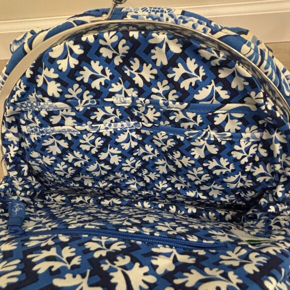 Vera Bradley Eloise Kiss Lock Purse Blue Lagoon Retired Quilted Bag 2011 - Picture 10 of 12